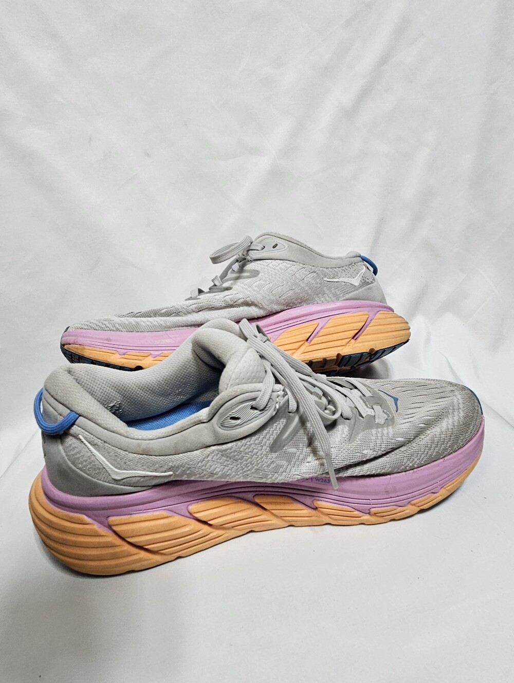 HOKA One One Gaviota 4 Running Shoes Gray Pink Orange Blue Stability Sneakers